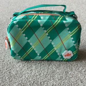 Bubble Green Plaid Cosmetic Bag - NEW